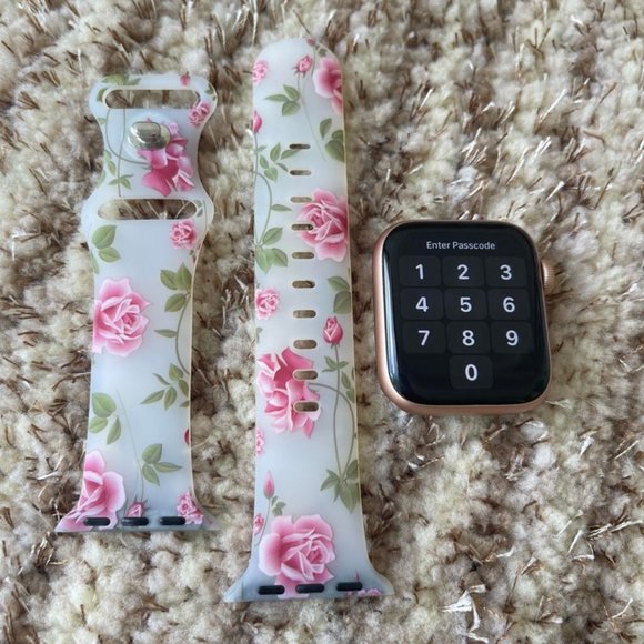 (Only Band) Floral Strap Compatible with Apple Watch Strap 38mm/40mm/42mm/44mm - Picture 3 of 5